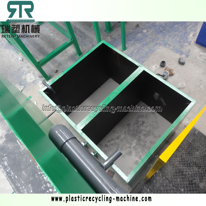 sludge and clean water tank of dirty water treating machine for waste water from plastic film bottle bag washing line