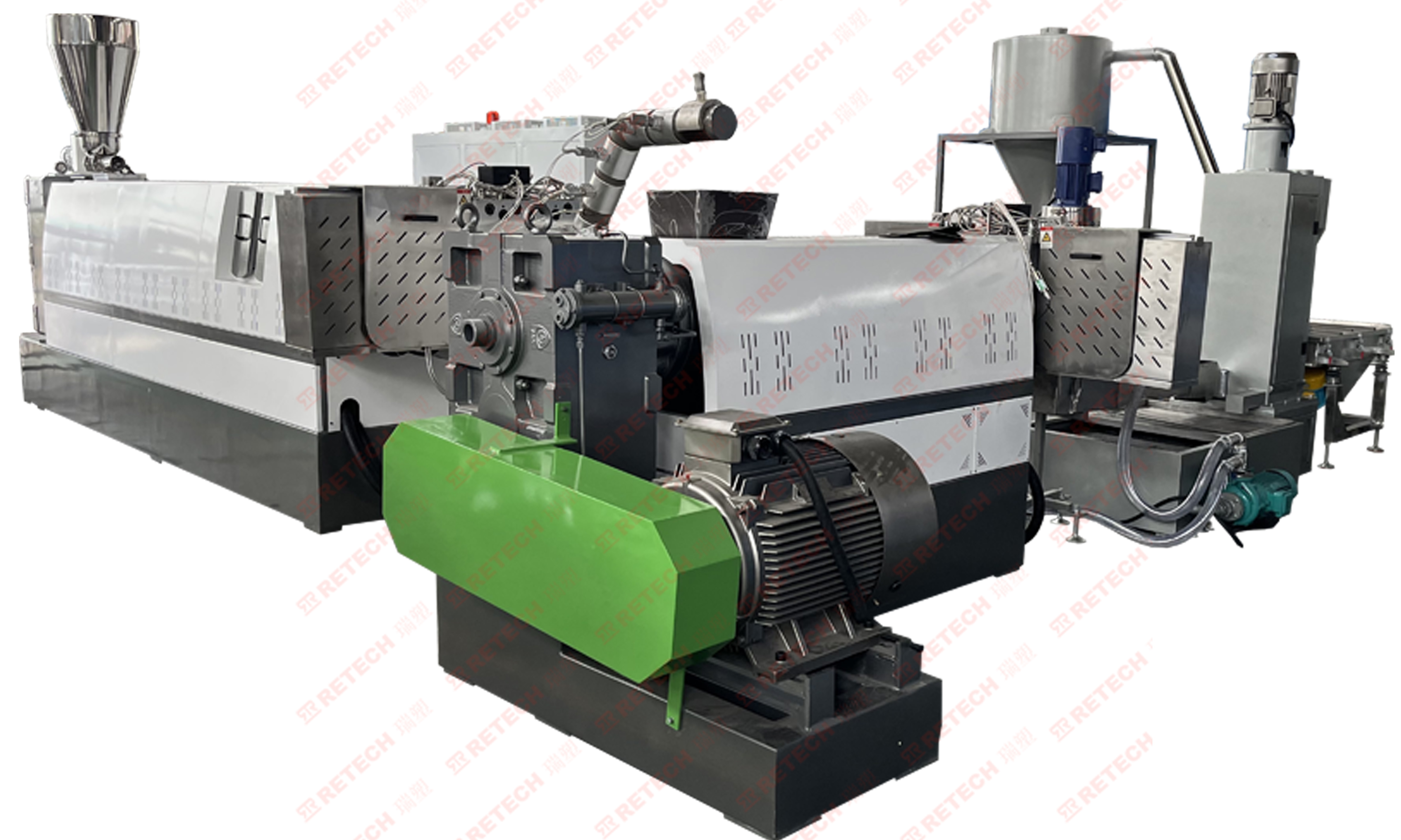 HDPE PP Hard Plastic Flakes Two Stage Double Degassing Granulating Line