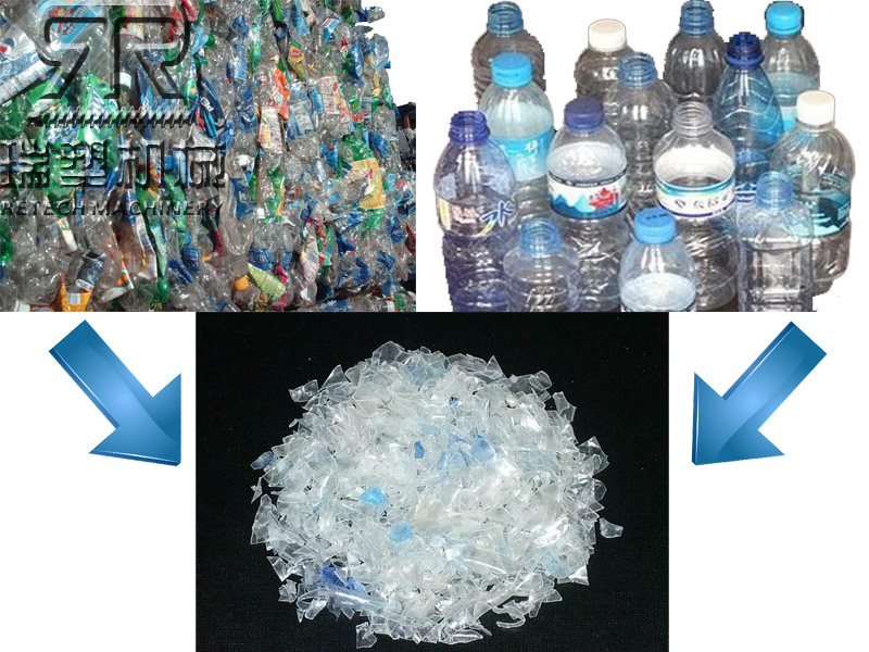 PET flakes after washed from PET bottle washing recycling plant