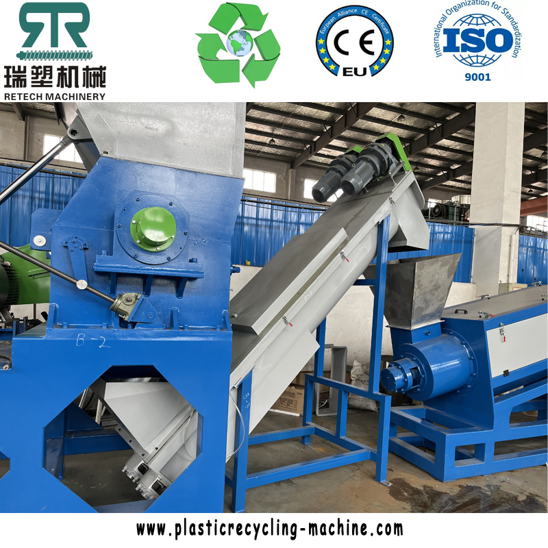 Post Consumer Plastic PP PE Film Woven Bags Crushing Washing Squeezing Drying Recycling Line 