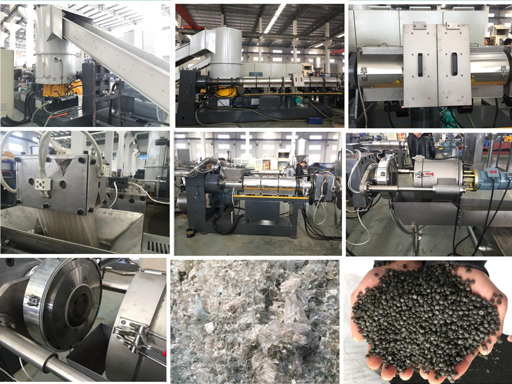China LDPE agriculture cover film pelletizing machine with double stage